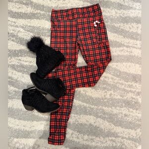 Plaid Red and Black Leggings